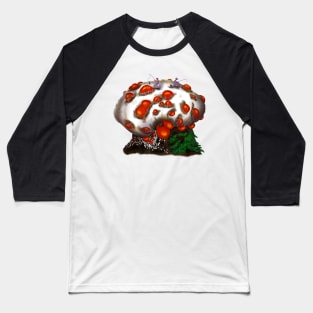 Fishing on Bleeding Tooth Mushrooms Baseball T-Shirt